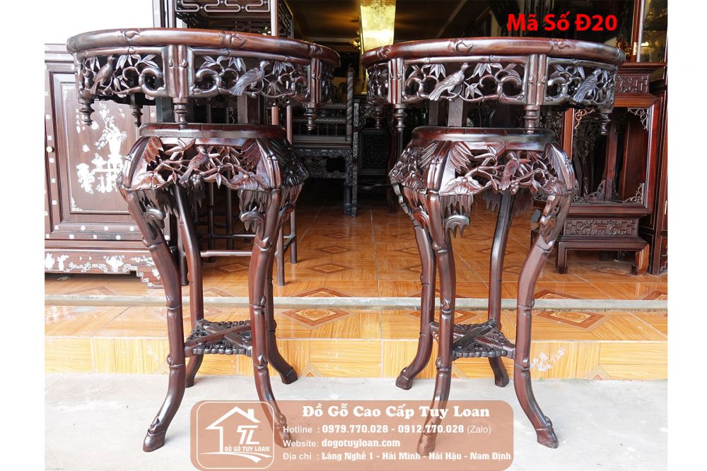 Đôn Váy Đục Trúc Gỗ Gụ Mã Số Đ20