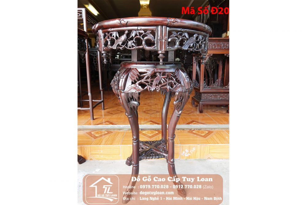 Đôn Váy Đục Trúc Gỗ Gụ Mã Số Đ20