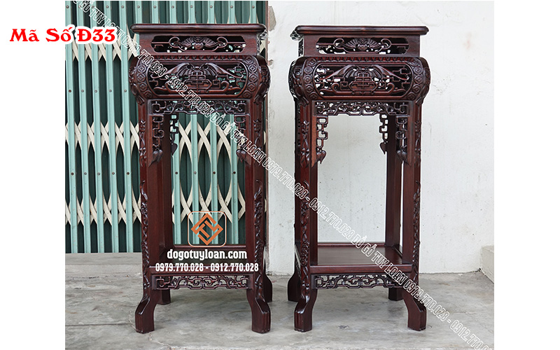 Đôn Dơi Thọ Mặt Đá Gỗ Gụ Mã Số Đ33