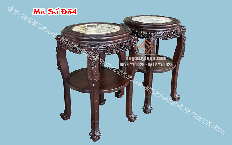 Đôn Gỗ Phòng Khách Cỡ Lớn - Đôn Bầu Gỗ Gụ Mã Số Đ34