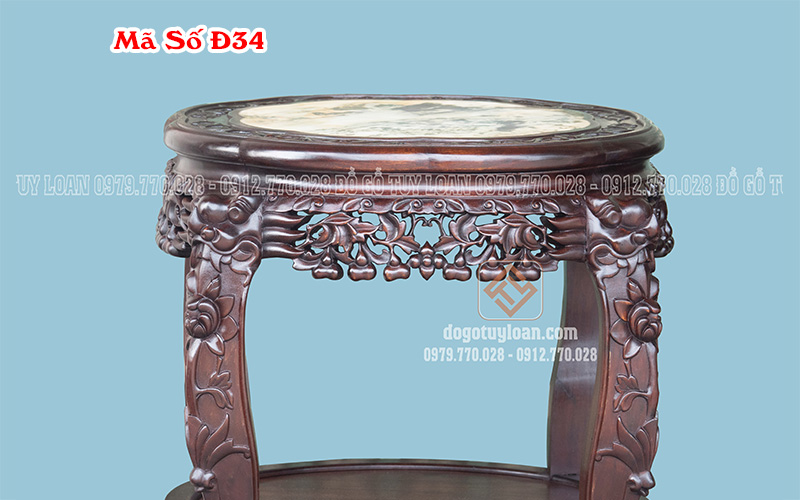 Đôn Gỗ Phòng Khách Cỡ Lớn - Đôn Bầu Gỗ Gụ Mã Số Đ34
