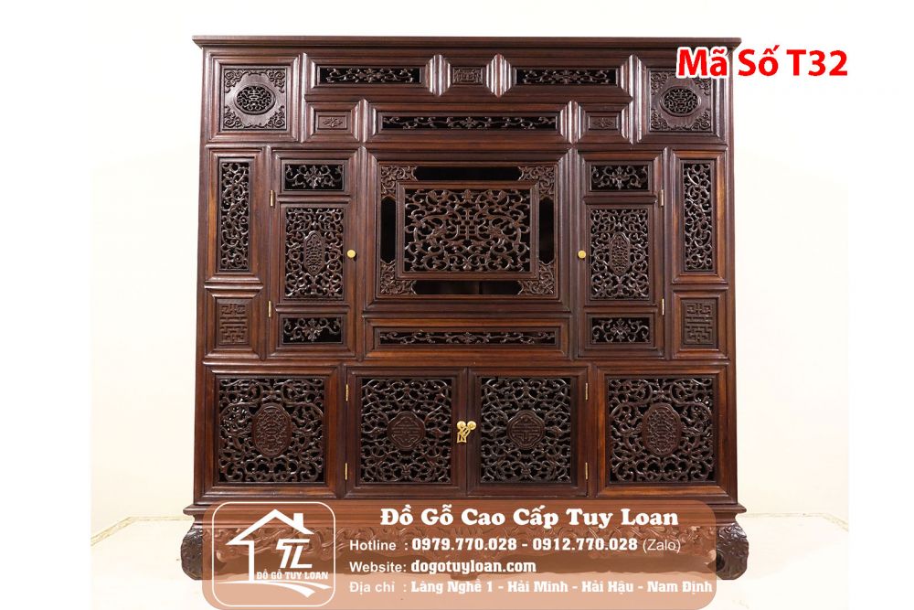 Tủ Sách Huế Gỗ Gụ Mã Số T32