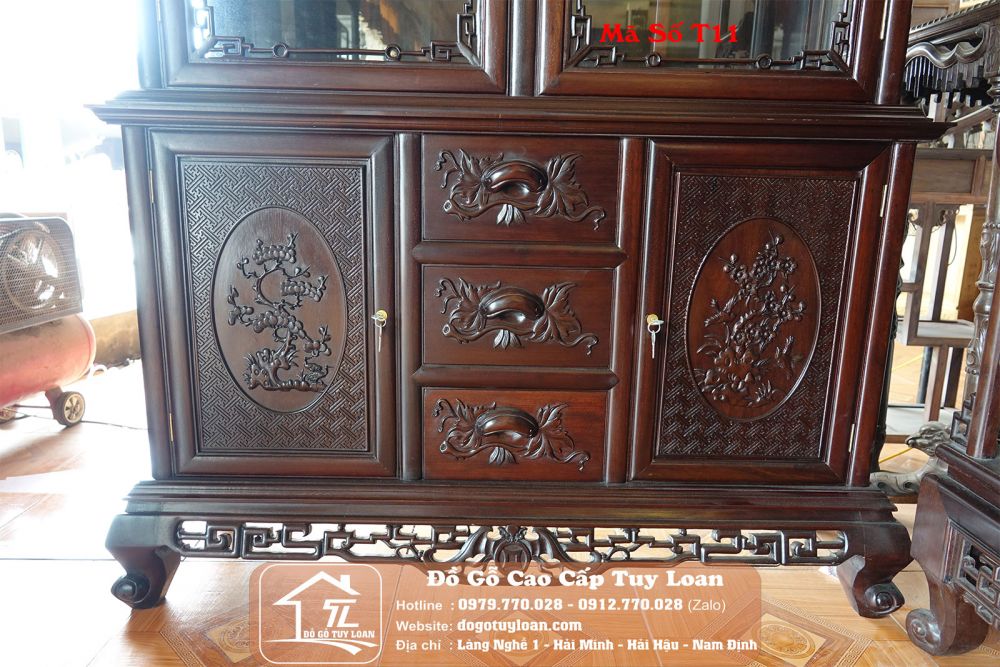 Tủ Bày Đồ Gỗ Gụ - Mã Số T11