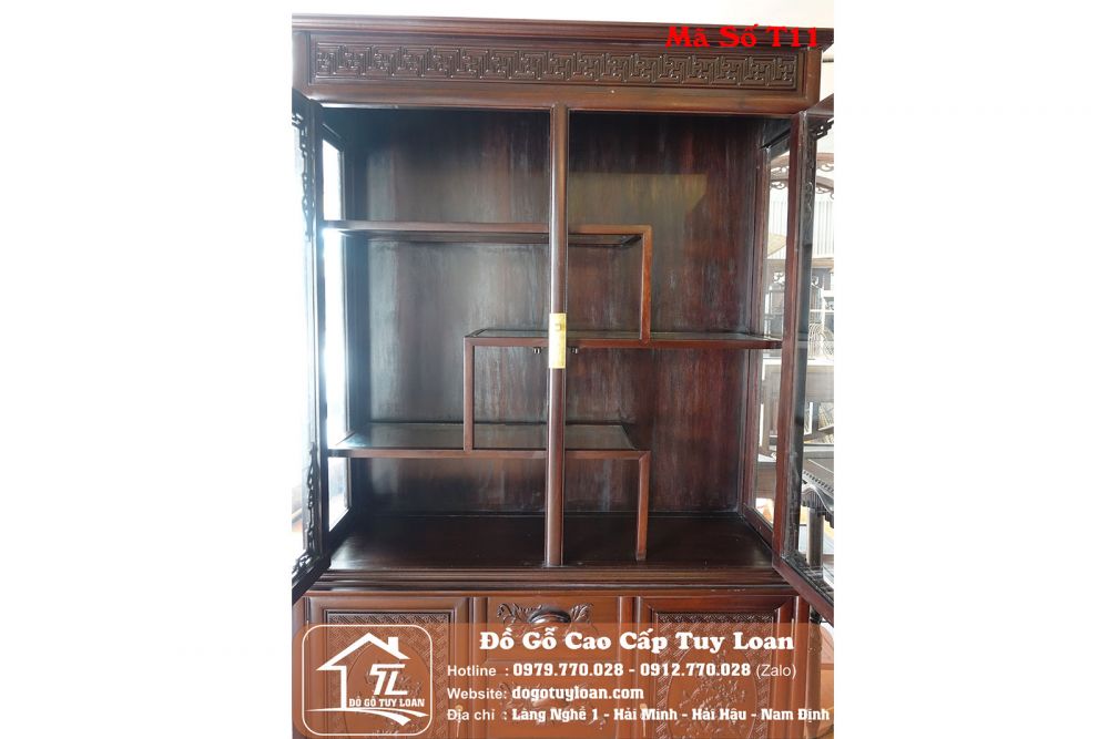 Tủ Bày Đồ Gỗ Gụ - Mã Số T11