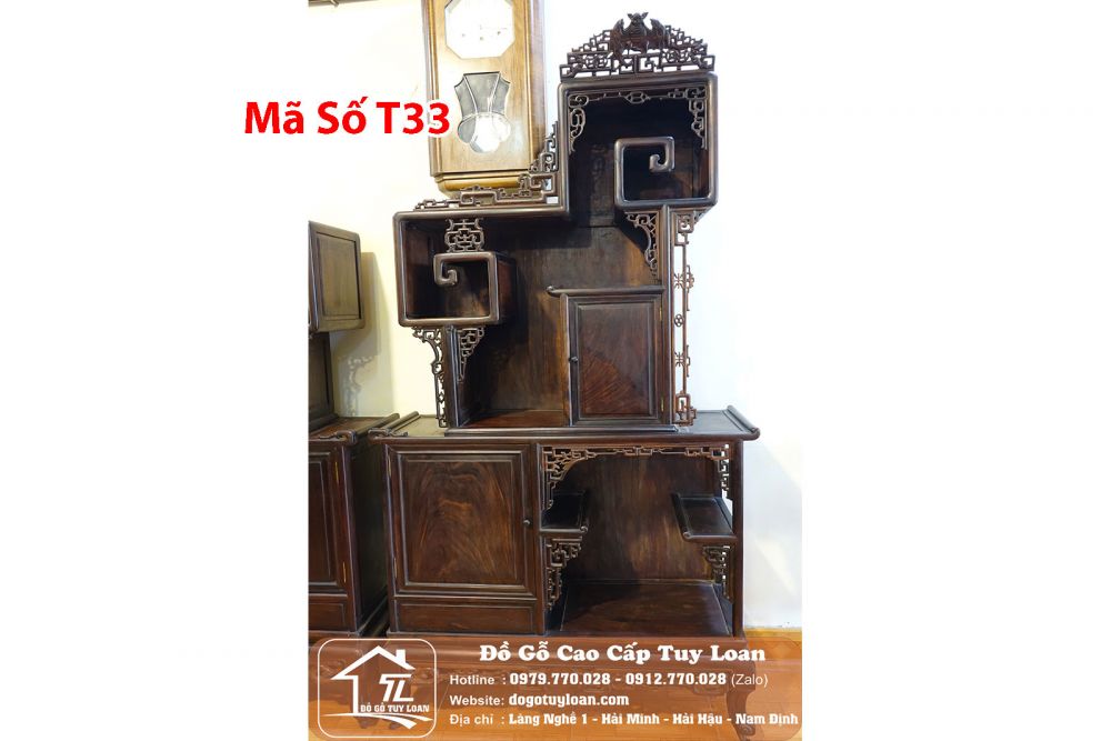 Tủ Bày Đồ Gỗ Trắc Hàng Vip Mã Số T33