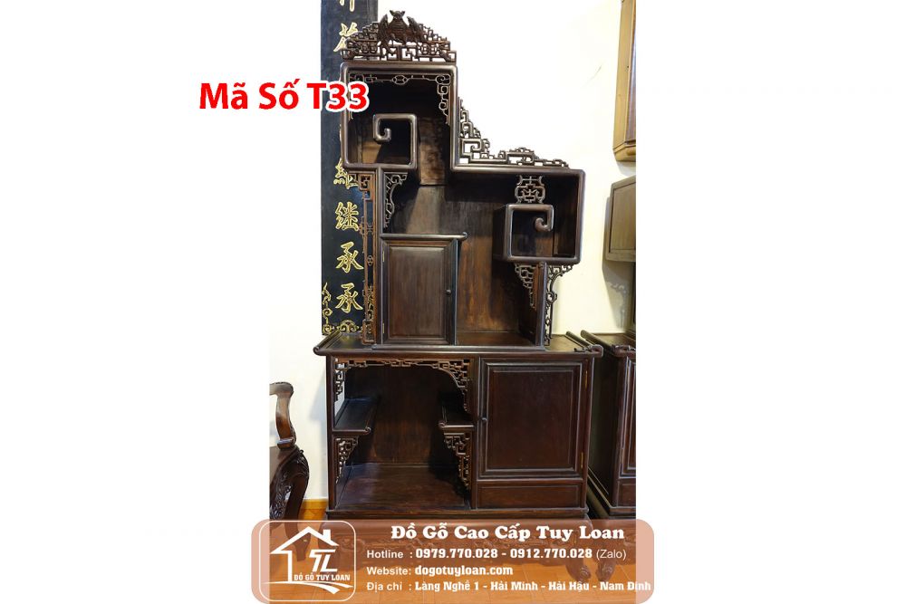 Tủ Bày Đồ Gỗ Trắc Hàng Vip Mã Số T33