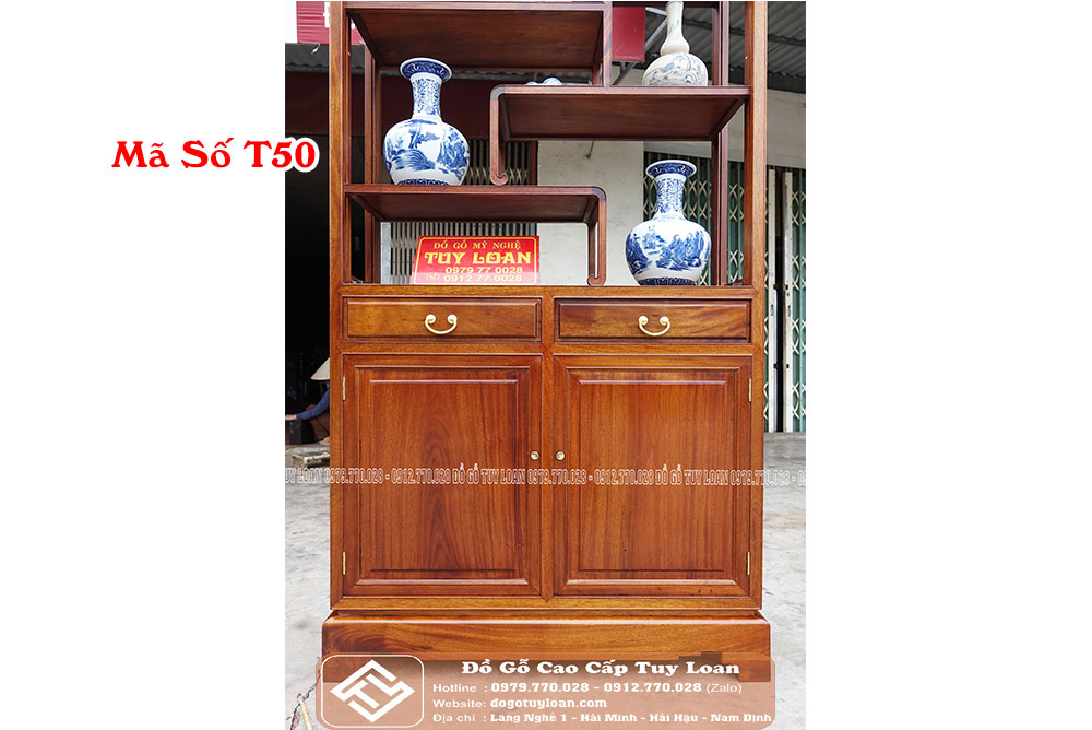 Tủ Bày Đồ Gỗ Gụ Cánh Trơn Mã Số T50