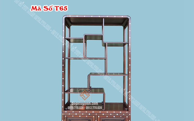 Tủ Đồ Phòng Khách - Tủ Bày Đồ Khảm Chữ Thọ T65