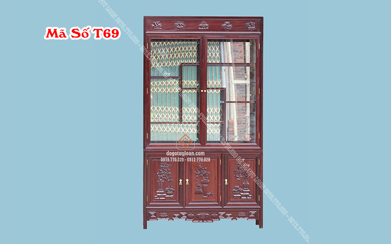 Tủ Bày Đồ Đẹp - Tủ Bày Đồ 100% Gỗ Tự Nhiên T69 | Đồ Gỗ Tuy Loan