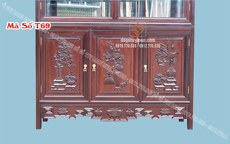 Tủ Bày Đồ Đẹp - Tủ Bày Đồ 100% Gỗ Tự Nhiên T69 | Đồ Gỗ Tuy Loan
