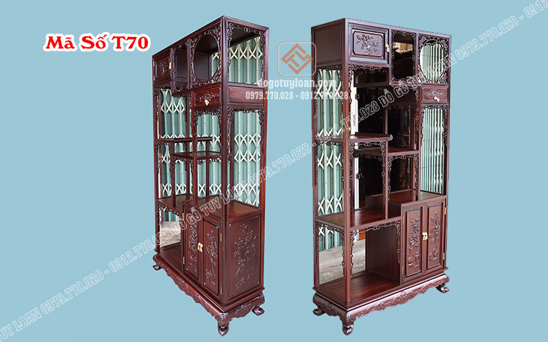 Tủ Bày Đồ Đẹp Gỗ Gụ T70