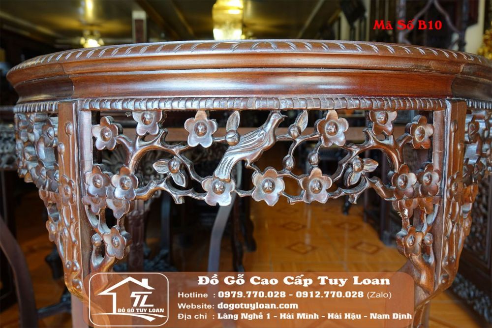 Bàn Bán Nguyệt Mai Điểu Mã Số B10