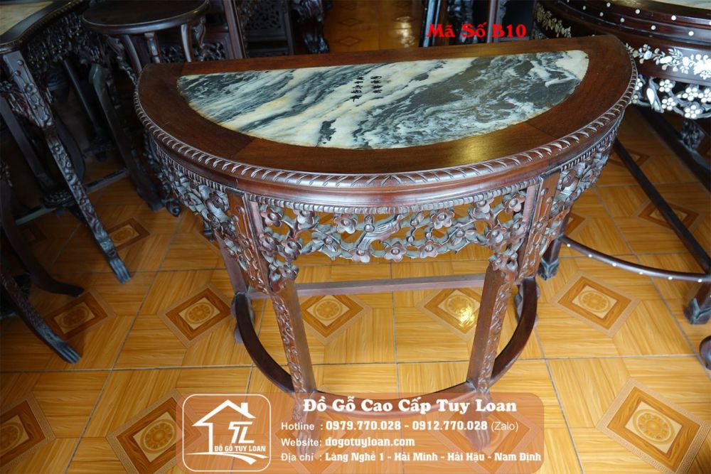 Bàn Bán Nguyệt Mai Điểu Mã Số B10
