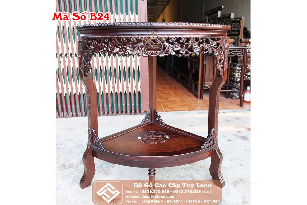 Bàn Góc, Đôn Góc Gỗ Gụ Mã Số B24