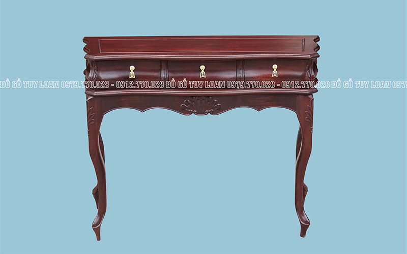 Bàn Bày Đồ Gỗ Tự Nhiên - Bàn Bày Đồ Dáng Louis Gỗ Gụ B48