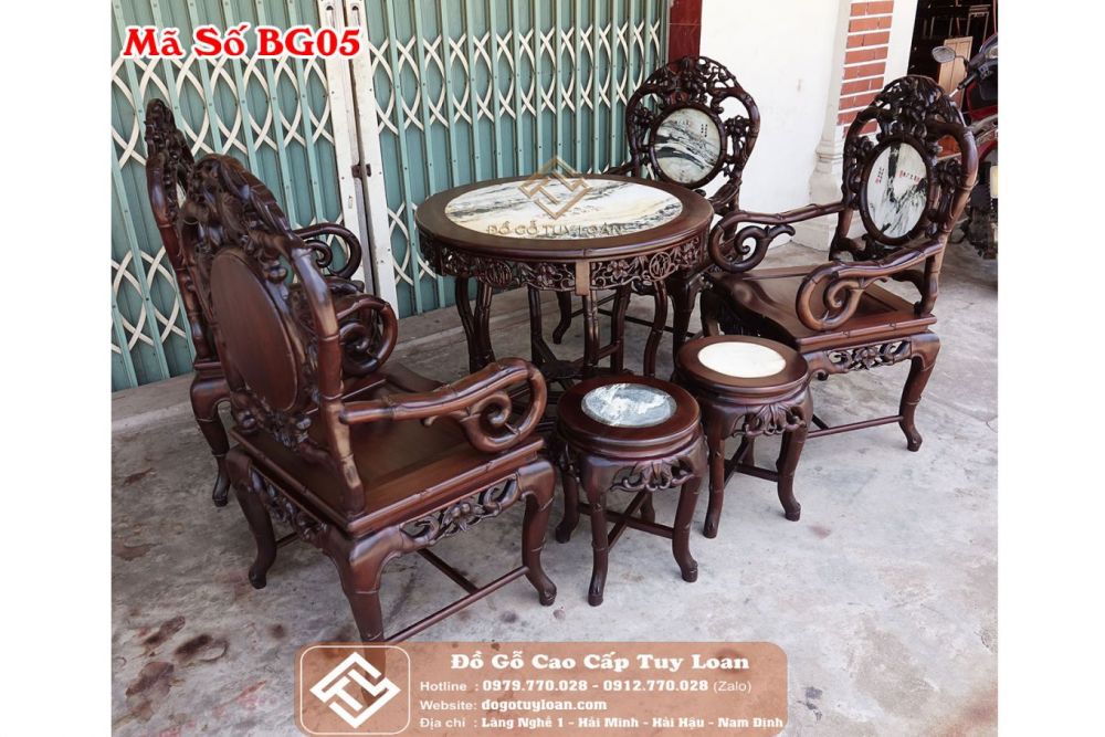 Bàn Ghế Phòng Khách - Bộ Trúc Dưa 7 món hàng đẹp