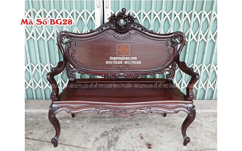 Bộ Bàn Ghế Louis 6 Món Mẫu 2 Gỗ Gụ BG28