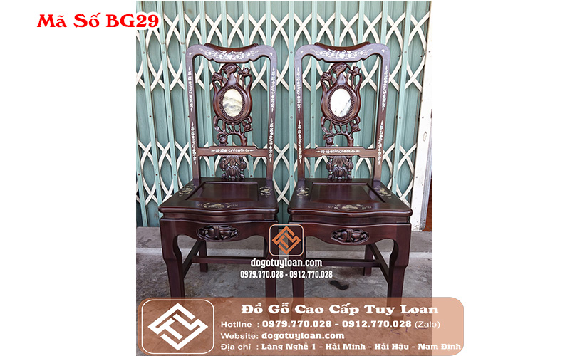 Bàn Ghế Ăn Khảm Ốc Gỗ Gụ BG29