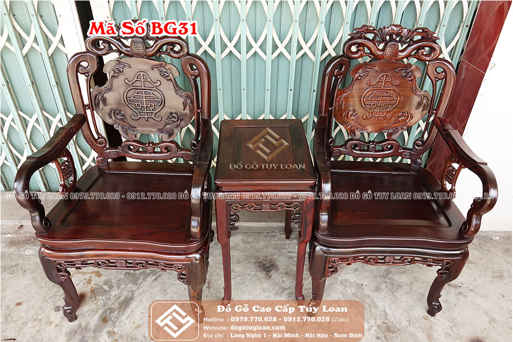 Bộ Bàn Ghế Khánh Dơi Gỗ Trắc Hàng VIP Mã Số BG31