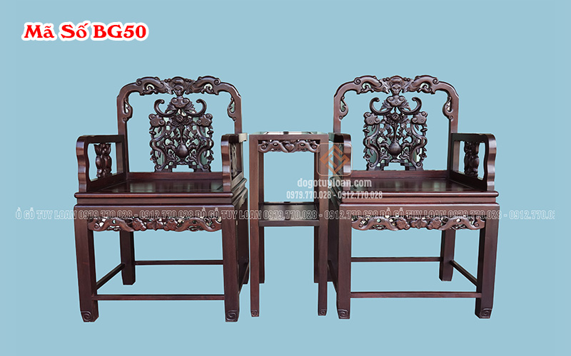Bộ Bàn Ghế Vách Dơi 7 Món Gỗ Gụ BG50