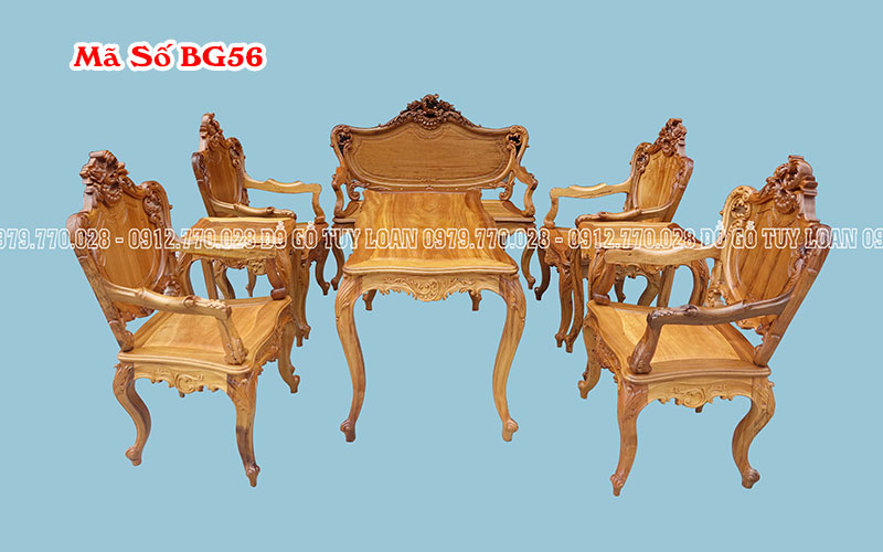 Bộ Bàn Ghế Louis Gỗ Gụ Cao Cấp BG56