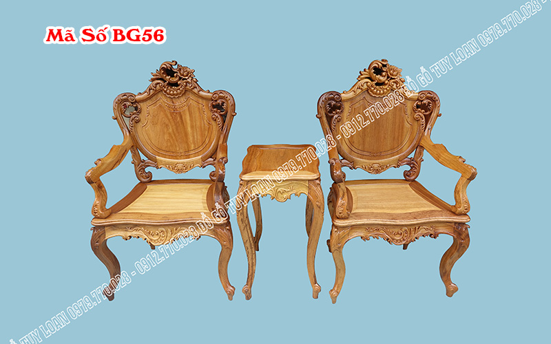 Bộ Bàn Ghế Louis Gỗ Gụ Cao Cấp BG56
