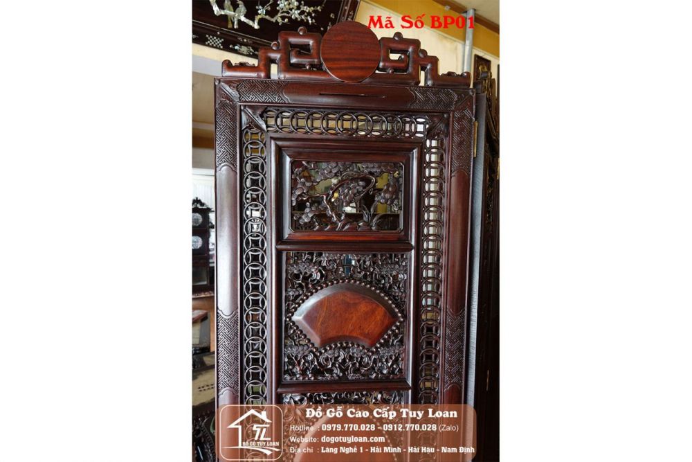 Bình Phong Gỗ Gụ - Mã Số BP01