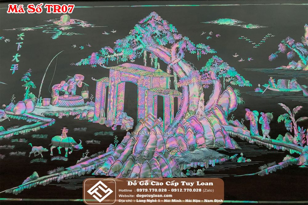 Tranh Đồng Quê Khảm Ốc Đẹp Mã Số TR07