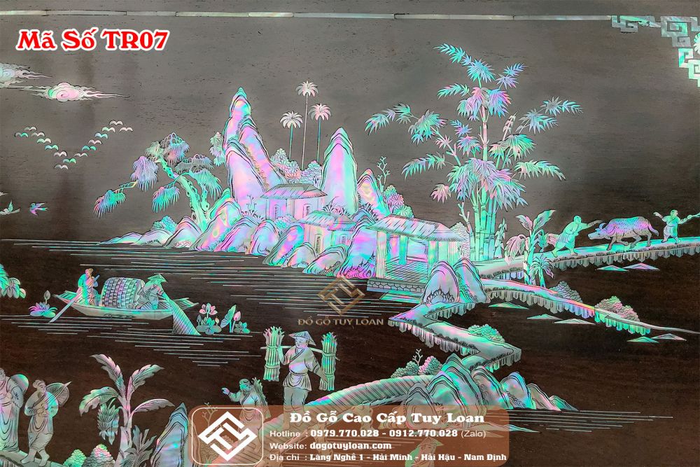 Tranh Đồng Quê Khảm Ốc Đẹp Mã Số TR07