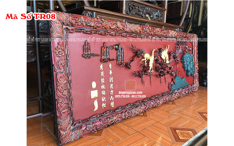 Tranh Tùng Hạc Sơn Son Hàng Đẹp mã số TR08