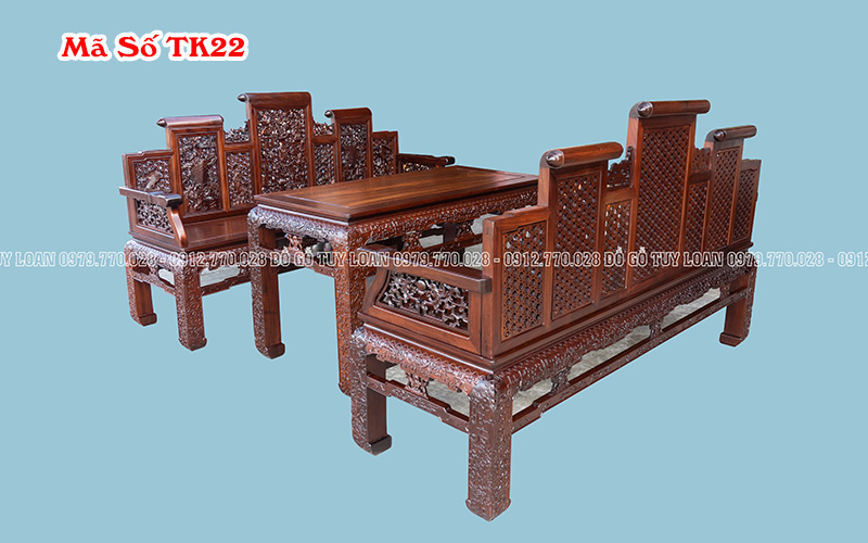Trường Kỷ Huế Gỗ Gụ Đục Tích TK22