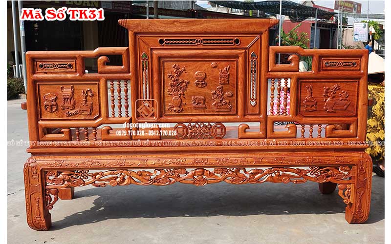 Trường Kỷ Móc Cổ Đồ Đại Gỗ Hương TK31